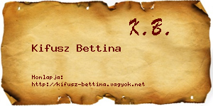 Kifusz Bettina névjegykártya